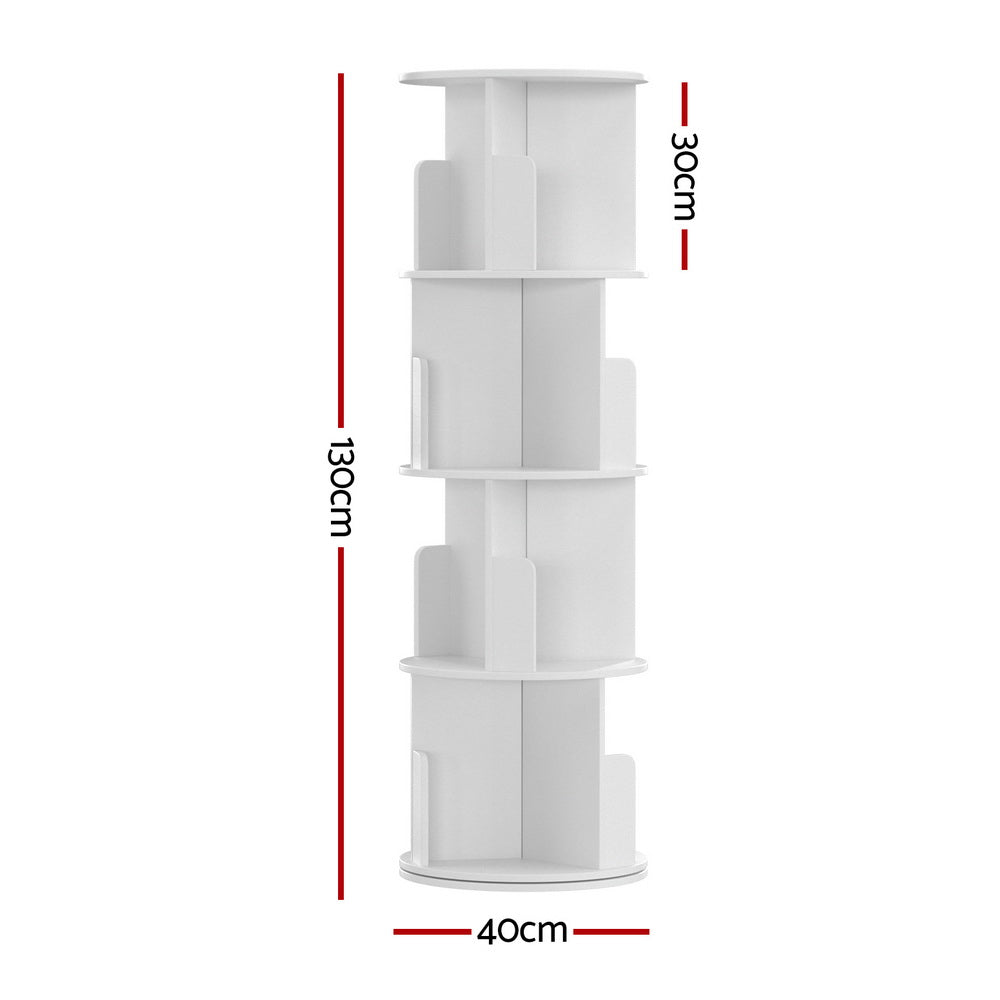 White bookshelf with side profile shown