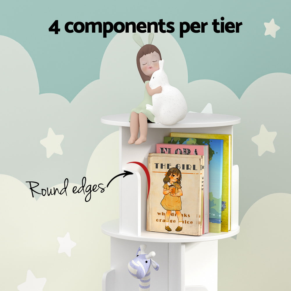 White Bookshelf 4 Tiers Edie