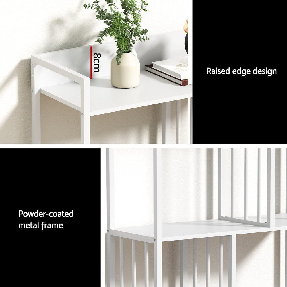 Bookshelf Display Shelves 5 Tiers 120cm White