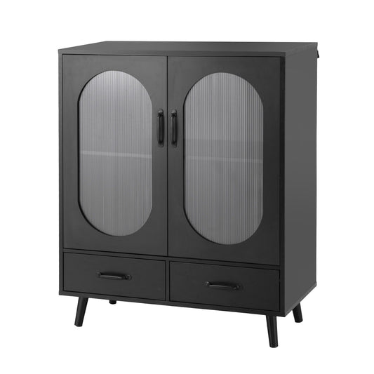 Buffet Sideboard Double Doors - Black