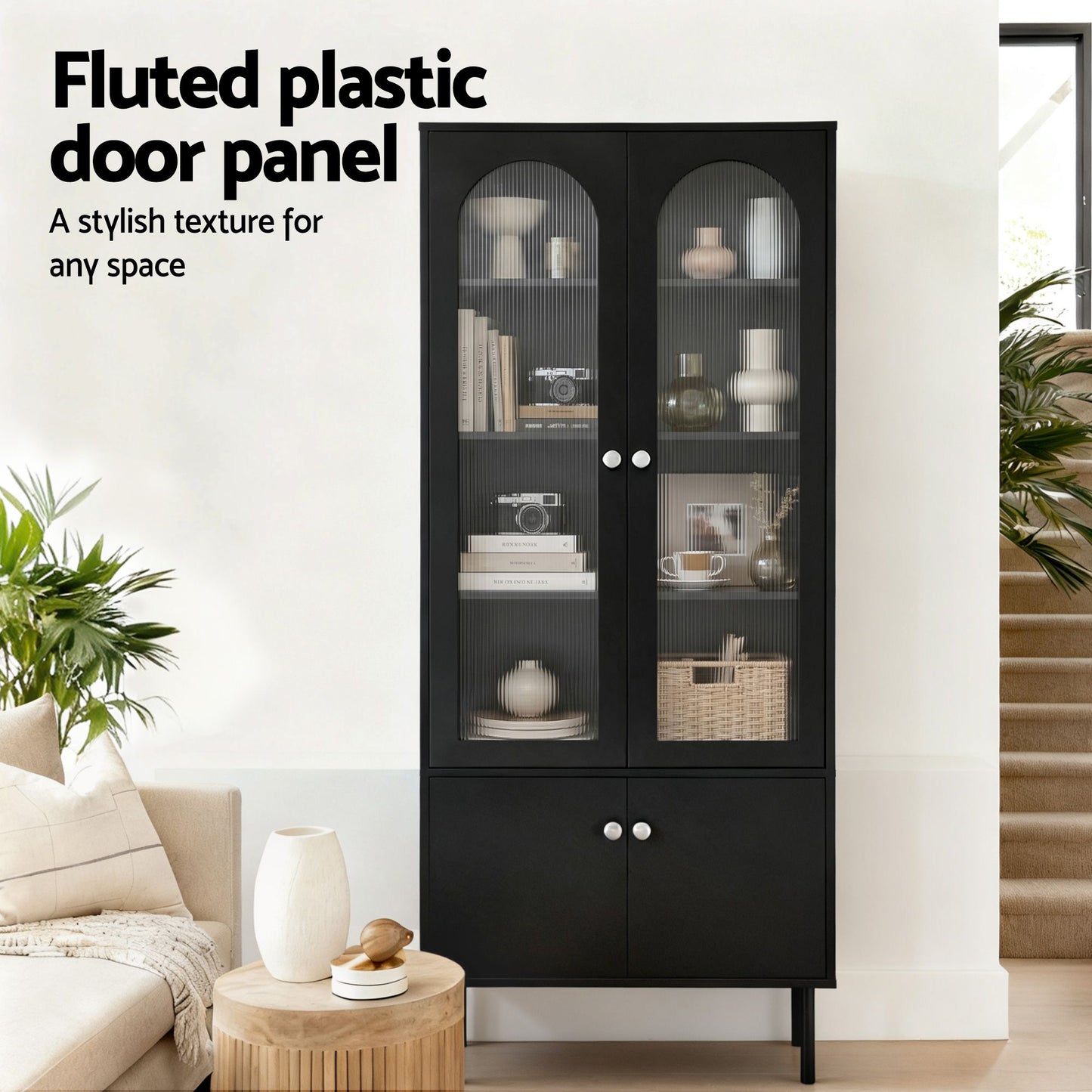 Buffet Sideboard Cupboard Cabinet - Black