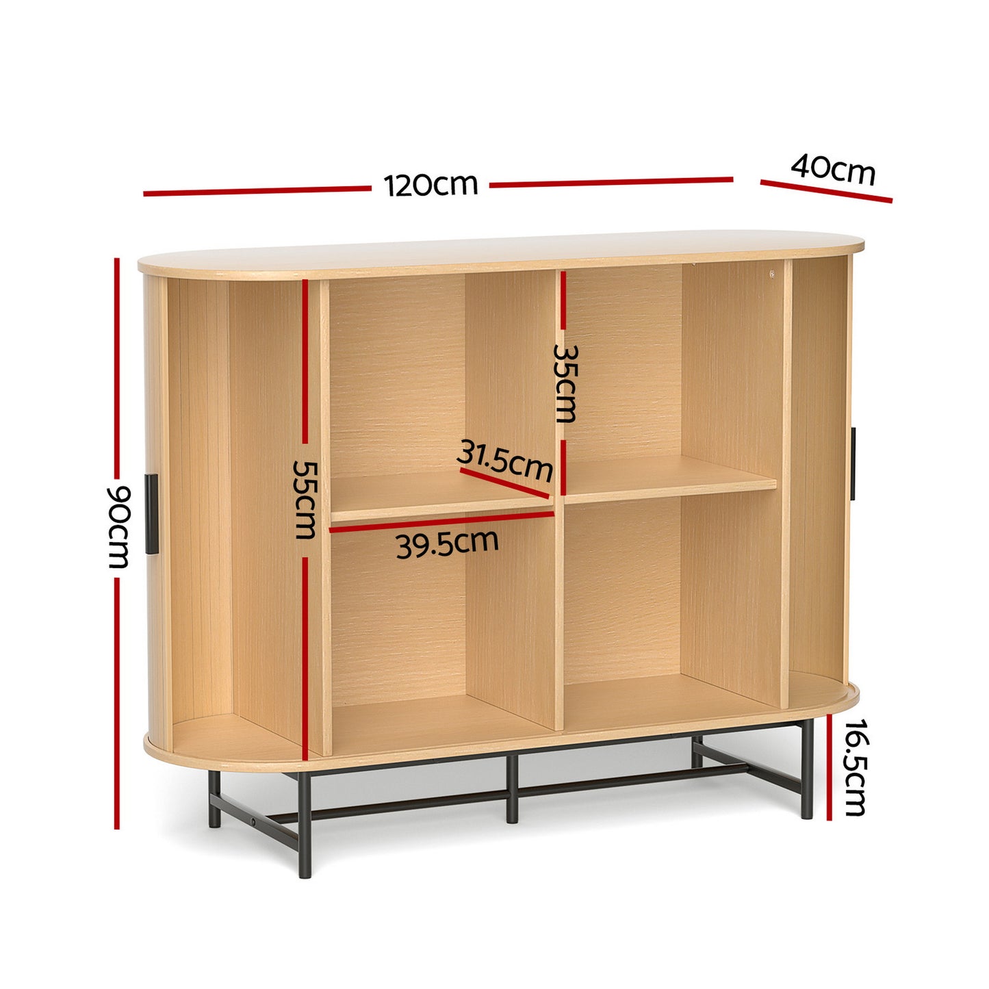 Buffet Sideboard Cupboard Cabinet Sliding Doors Pantry Storage FUR