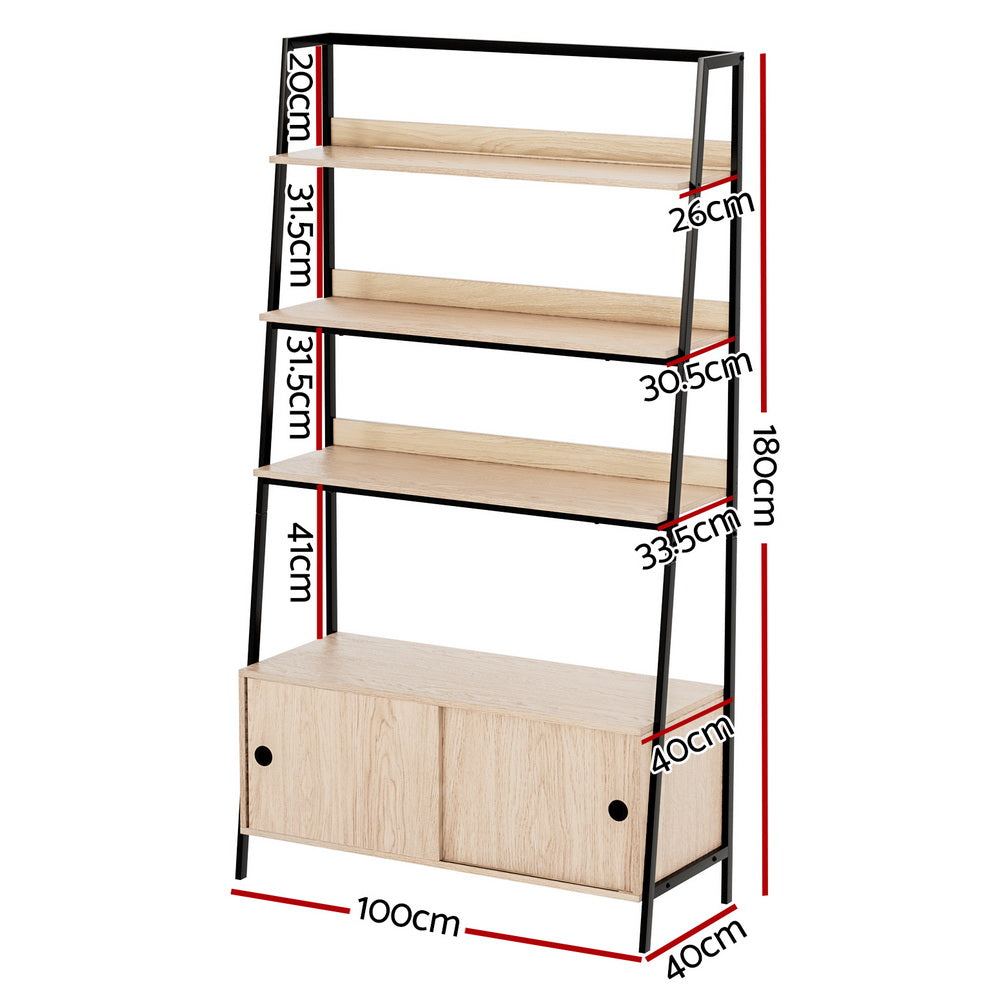 Bookshelf 5 Tier Cube Cabinet MIRA Oak