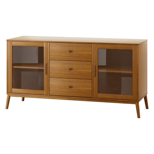 Artiss Buffet Sideboard Glass Doors - Oak