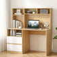 Bookshelf with study desks table drawer computer