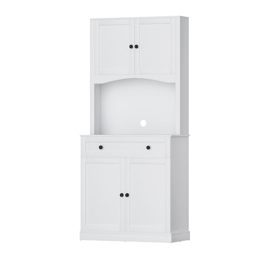 Buffet Sideboard Cabinet Cupboard Pantry Storage Shelves Hutch - White