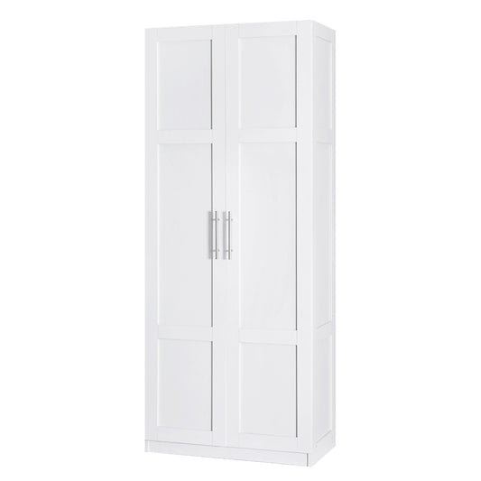 Wardrobe 2-Door Clothes Storage Cupboard - White