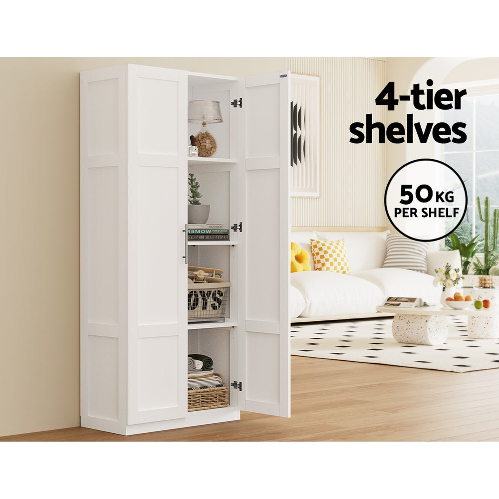 Wardrobe 2-Door Clothes Storage Cupboard - White