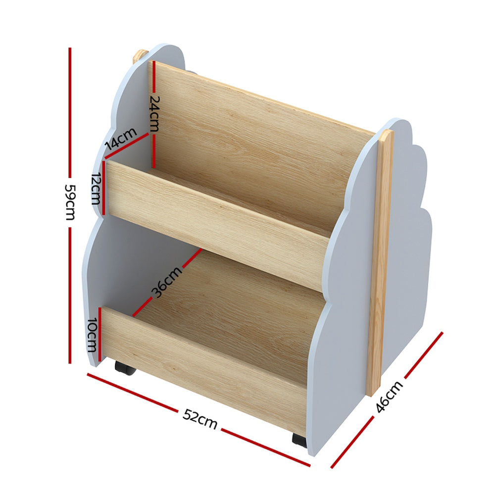 Kids Toy Box Bookshelf Storage Bookcase Organiser Display Shelf