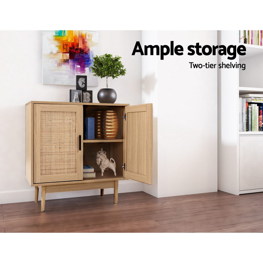 Buffet Sideboard Cabinet Storage Rattan Hallway Table Kitchen Cupboard