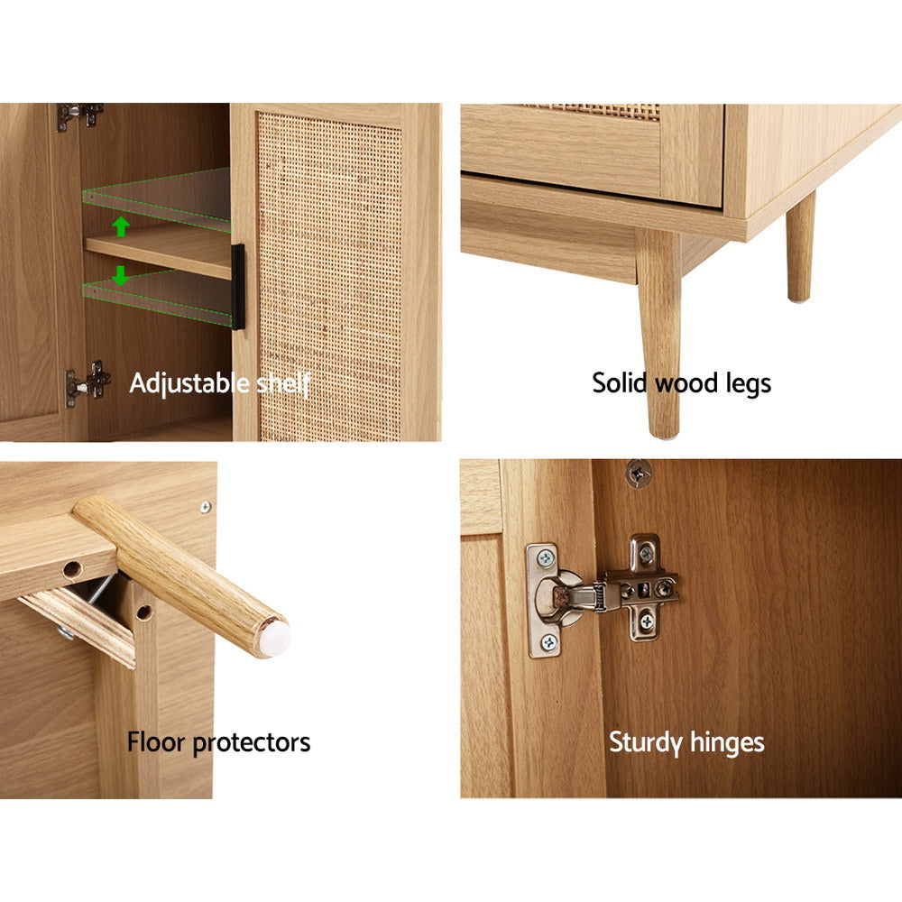 Buffet Sideboard Cabinet Storage Rattan Hallway Table Kitchen Cupboard