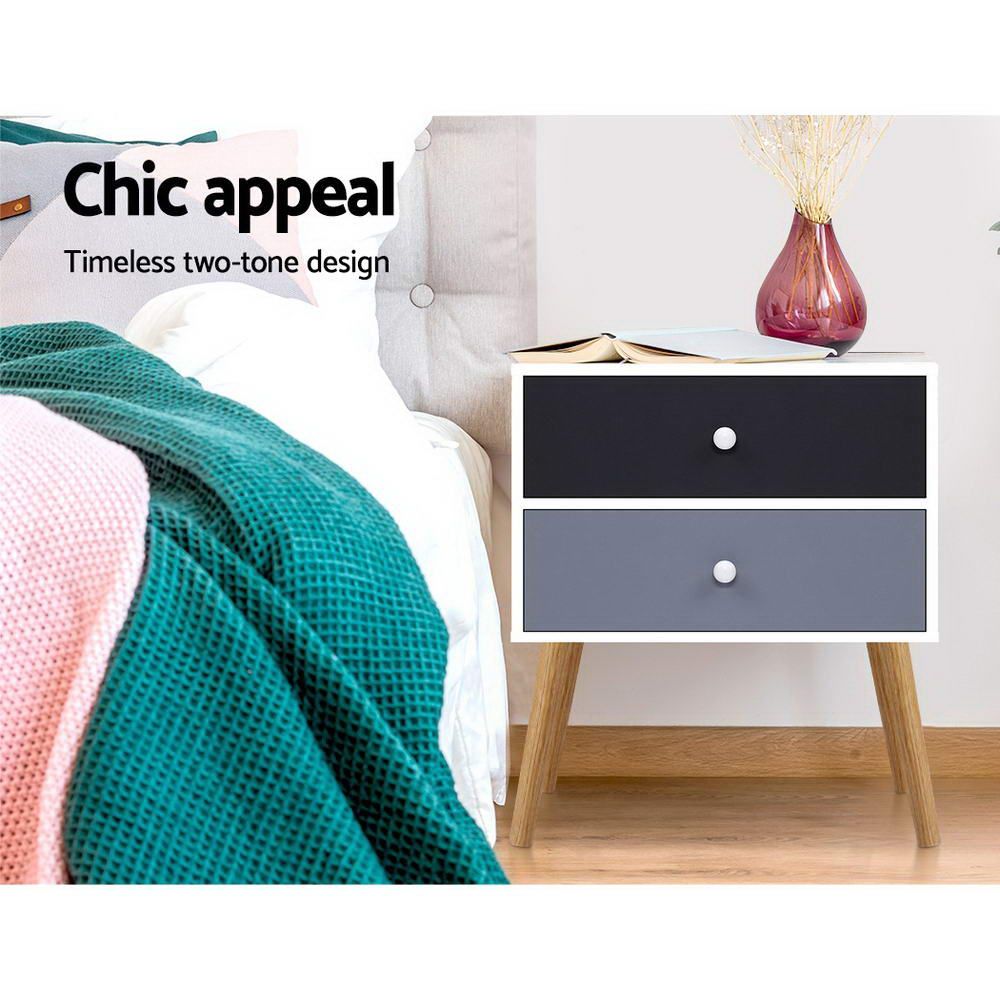 Bedside Tables Drawers Side Table Bedroom Storage Cabinet Lamp