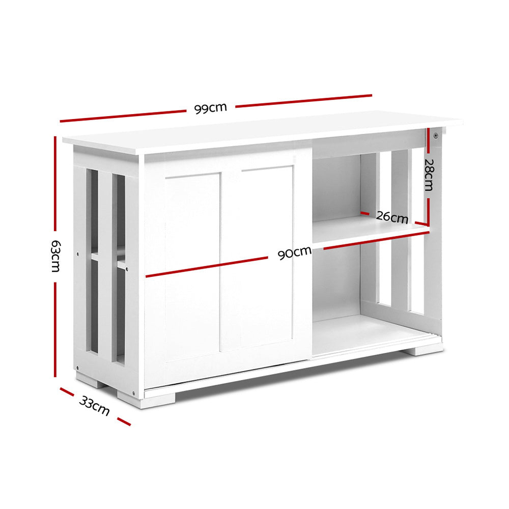 Cabinet Storage Shelf Cupboard Hallway Table White Buffet Sideboard
