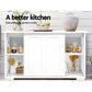 Buffet Sideboard Cabinet Storage Shelf Cupboard Hallway Table White Doors