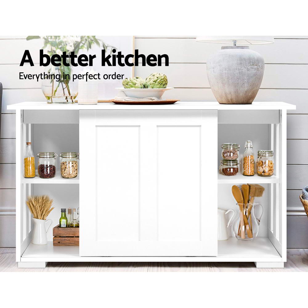 Buffet Sideboard Cabinet Storage Shelf Cupboard Hallway Table White Doors