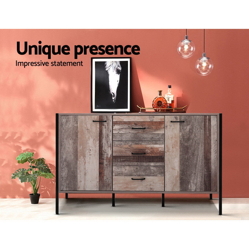 Buffet Sideboard Storage Cabinet, Industrial Rustic Wooden