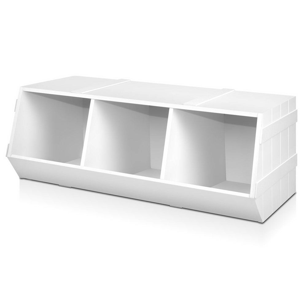 Kids Toy Box Stackable Bookshelf Storage Organizer Bookcase Shelf