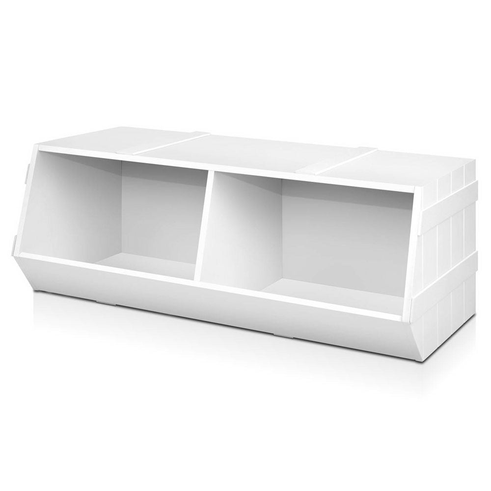 Kids Toy Box Stackable Bookshelf Storage Organizer Bookcase Shelf