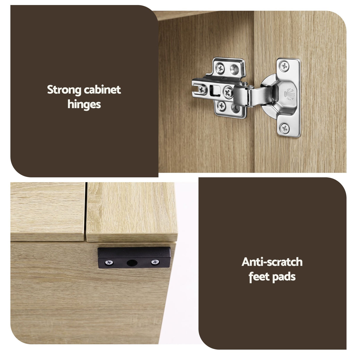 Buffet Sideboard Cabinet Storage 4 Doors Cupboard Hall Wood Hallway Table