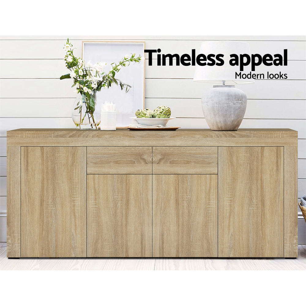 Buffet Sideboard Cabinet Storage 4 Doors Wood