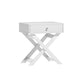 Side Table Storage Cabinet Nightstand White Qara Bedside Table Drawers