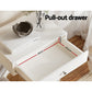 Bedside Table Drawers Side for Cabinet Nightstand White Qara Furni 1D