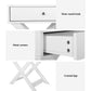 Bedside Table Drawers Side Cabinet Nightstand White Qara Furni