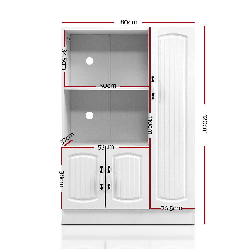 Cabinet Storage Cupboard Doors White Kitchen Hallway Buffet Sideboard