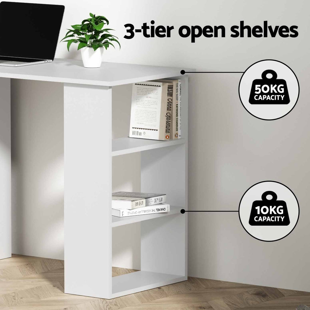 Office Computer Desk Student Study Table Workstation 3 Drawers Shelf 120cm