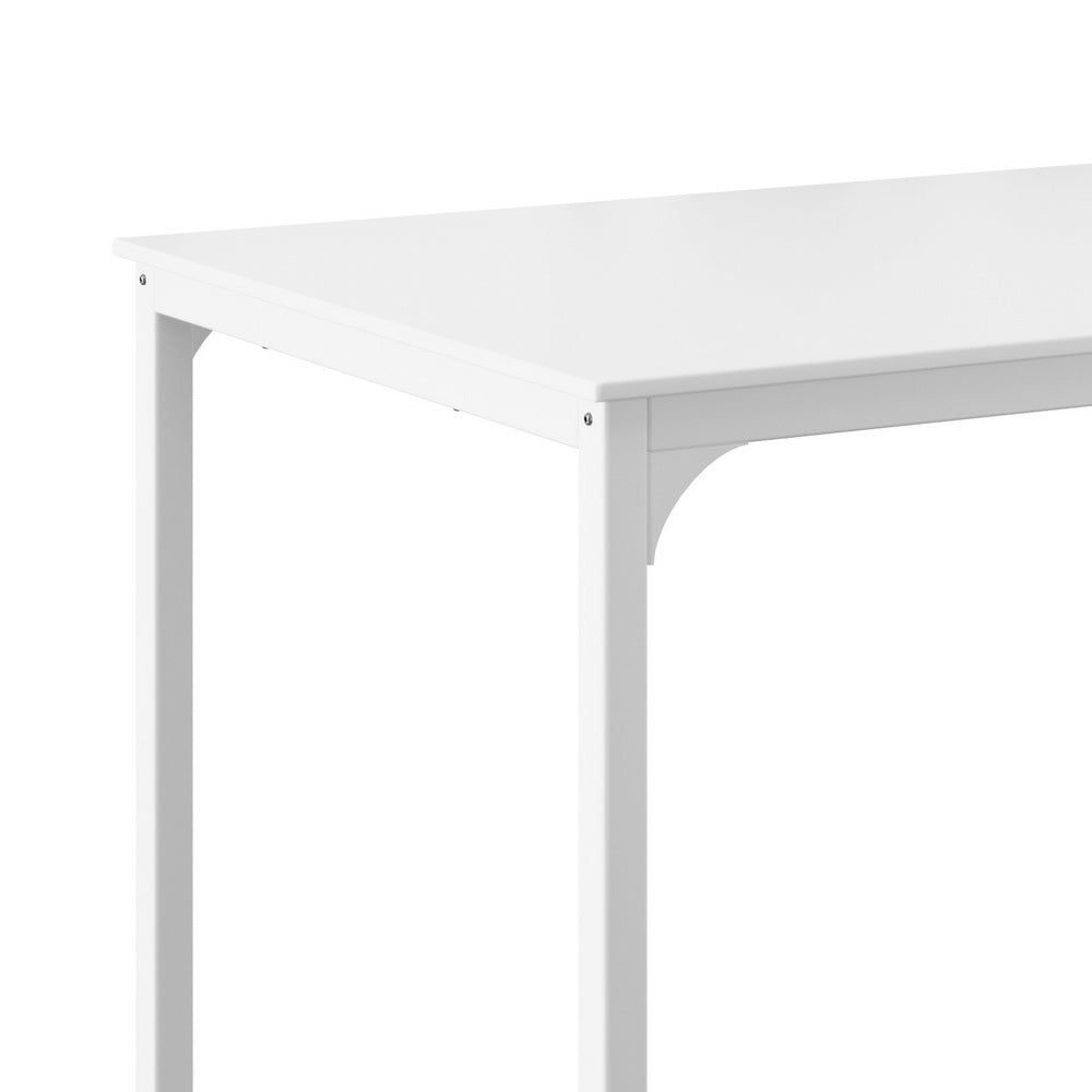 Bar Table Dining Desk High Kitchen Shelf Metal Legs Cafe Pub White