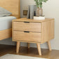 Bedside Table Drawers Nightstand Side End Table Storage Cabinet - Pine MAJD