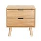 Bedside Table Drawers Nightstand Side End Table Storage Cabinet - Pine MAJD