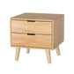 Bedside Table Drawers Nightstand Side End Table Storage Cabinet - Pine MAJD