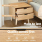 Bedside Table Drawers Nightstand Side End Table Storage Cabinet - Pine MAJD