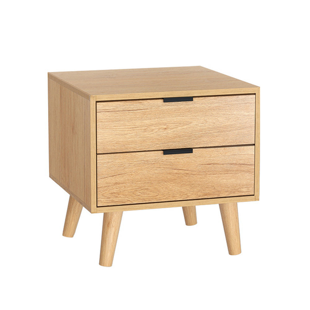 Artiss Bedside Table Drawers Nightstand Side End Table Storage Cabinet Pine MAJD