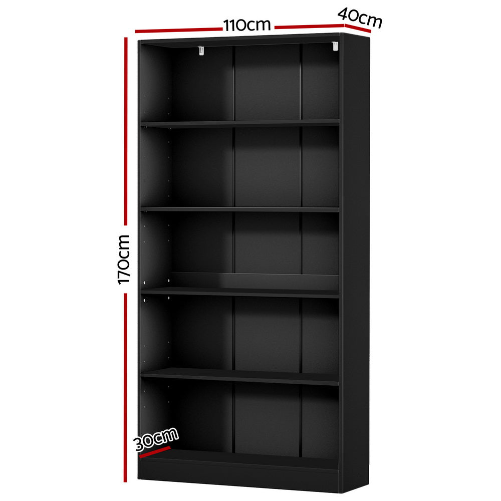 Bookshelf 5 Tiers - ANTON Black