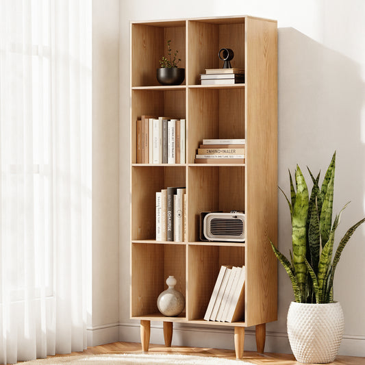 Bookshelf Bookcase 4-Tiers LEOR - Walnut