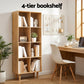 Bookshelf Bookcase 4-Tiers LEOR - Walnut
