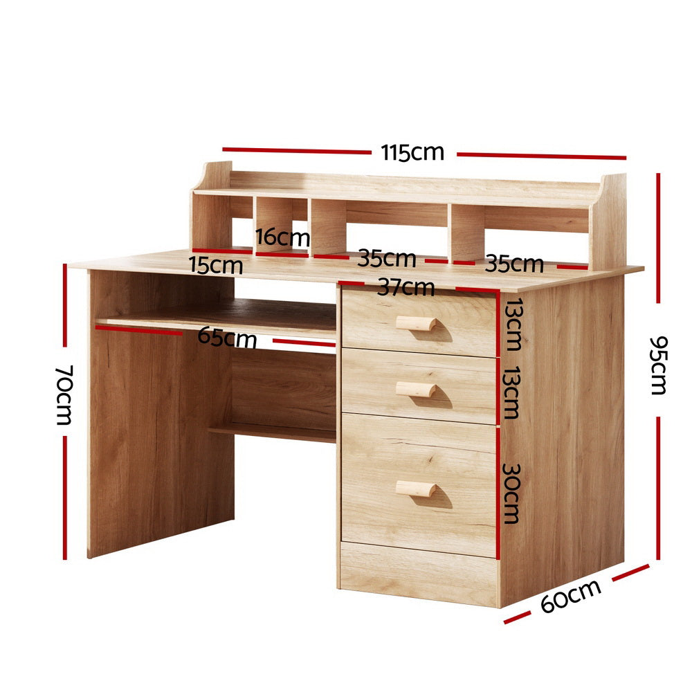 Computer Desk Office Study Desks Table Shelf Drawer