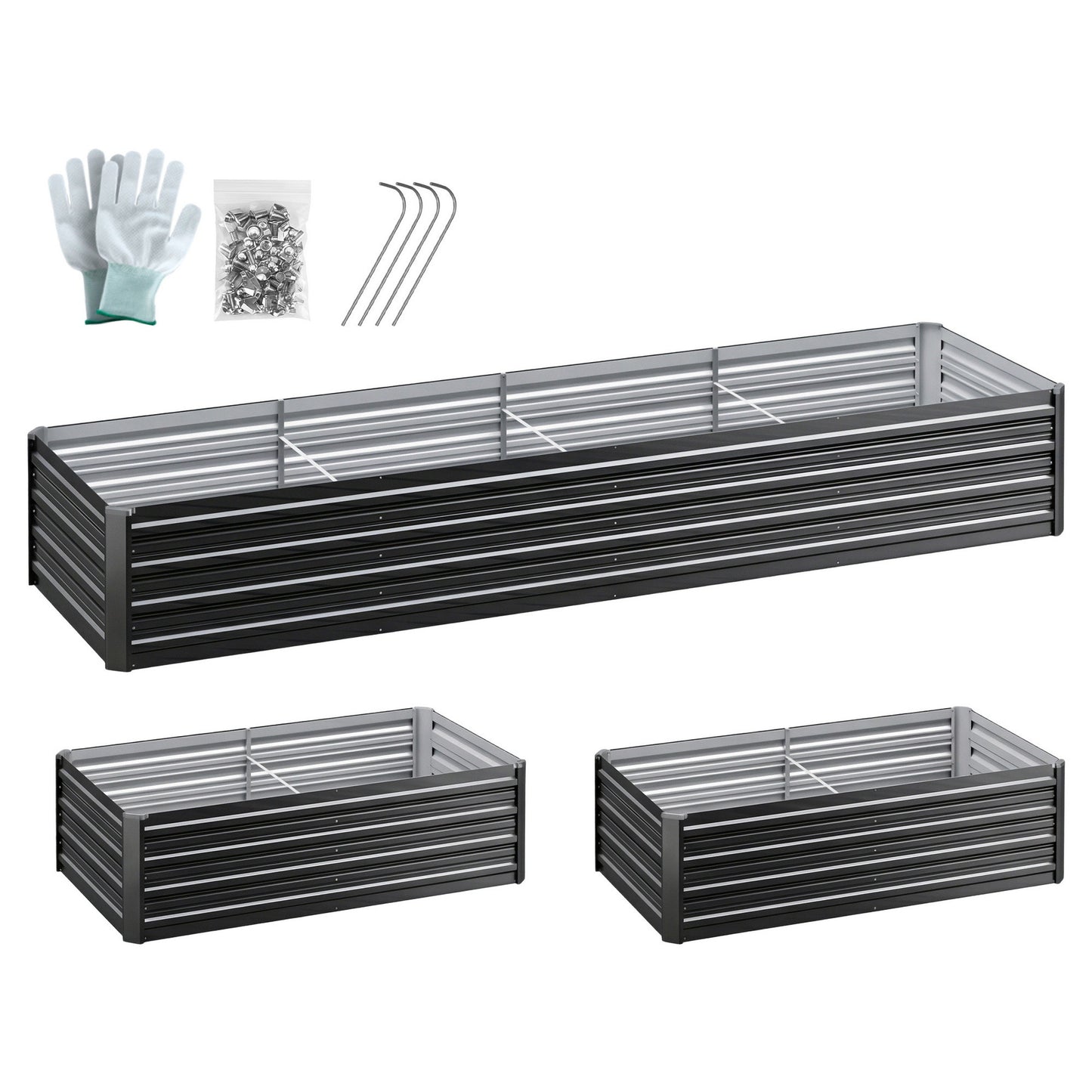 Garden Bed 240X80X45cm Planter Box Raised Container - Galvanised Herb