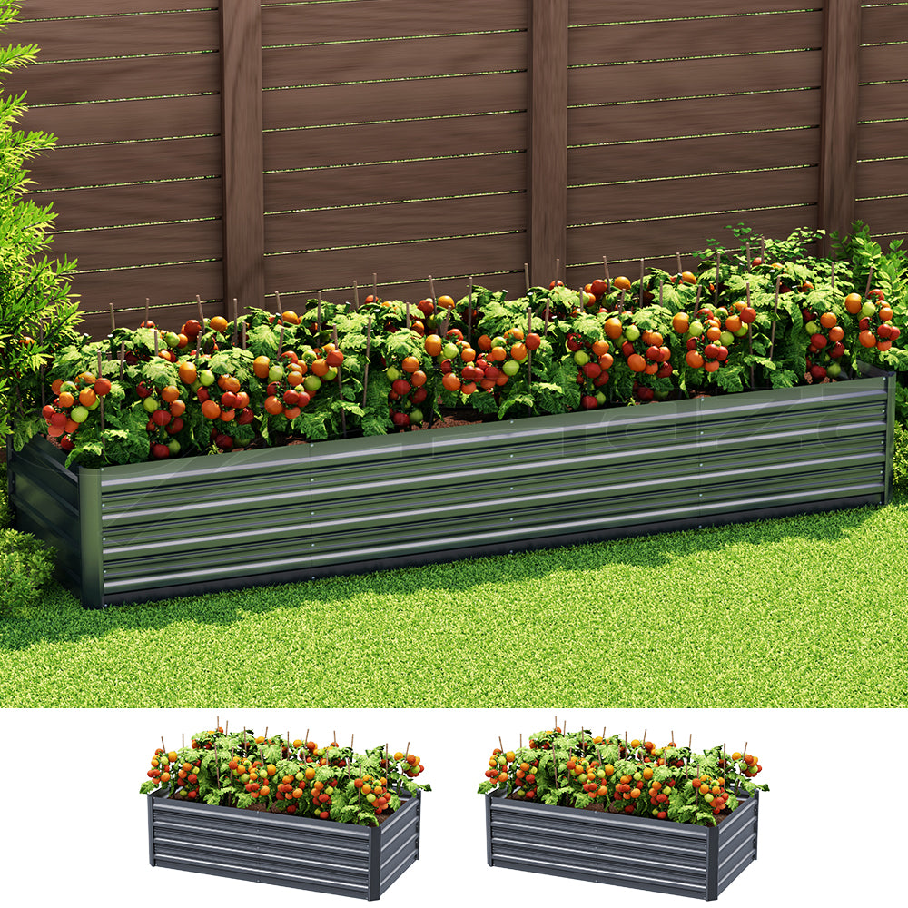 Garden Bed 240X80X45cm Planter Box Raised Container - Galvanised Herb