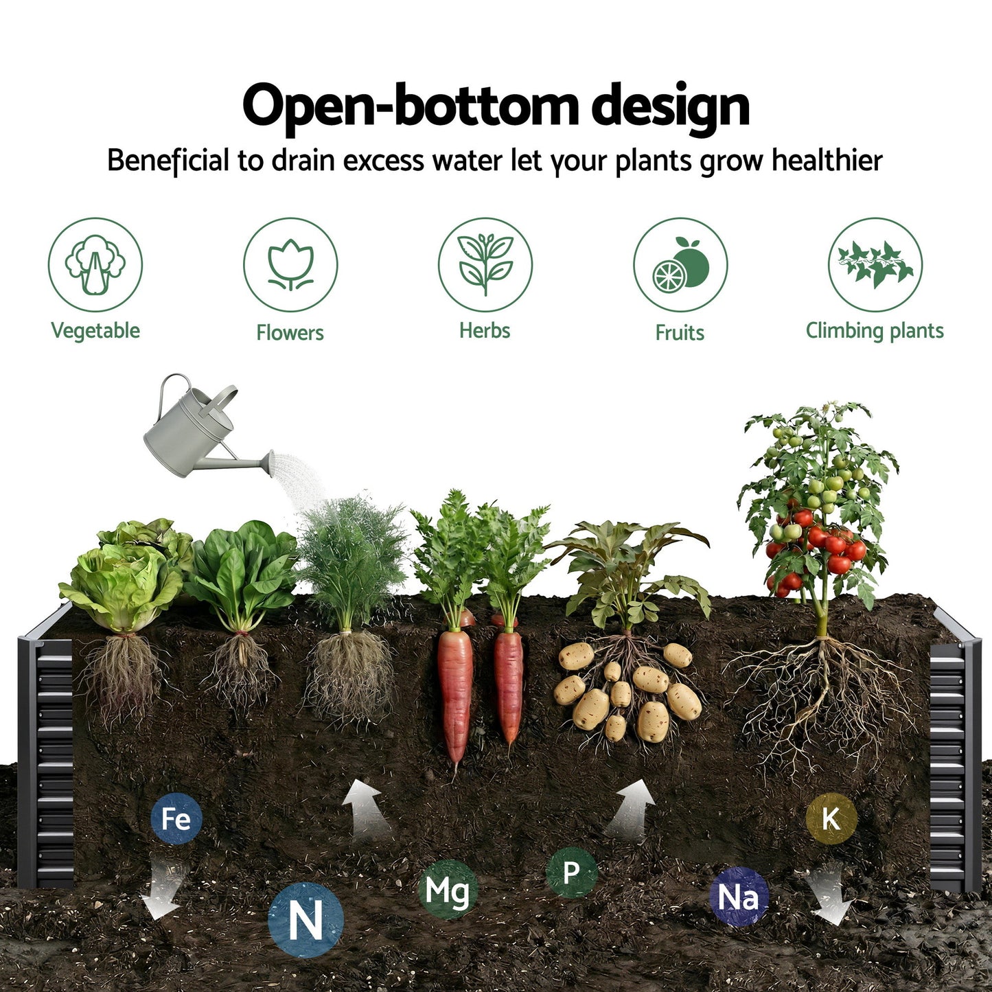 Garden Bed 320X80X45cm Planter Box Raised Container - Galvanised Herb