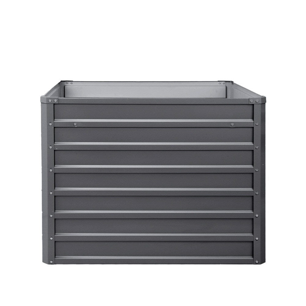 Raised Garden Bed (2pc), 100×100×77cm, Galvanised Steel Planter