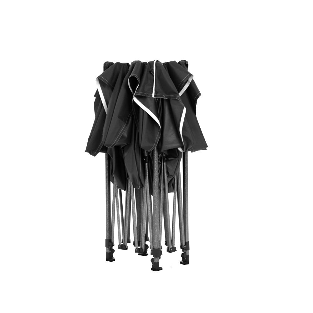 Pop-Up Gazebo Marquee 3x3m, Folding Wedding Tent Shade, Black