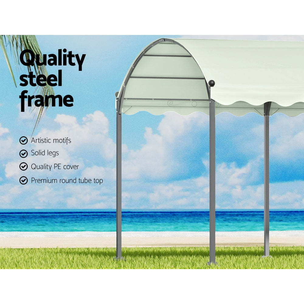 Gazebo Marquee 4x3M Outdoor Wedding Tent Event Camping Party Shade Iron Art Canopy - Beige