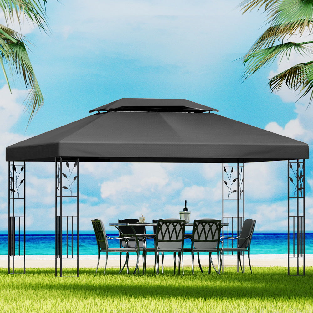 Gazebo 4x3M Marquee Outdoor Wedding Party Event Tent Home Iron Art Shade - Grey