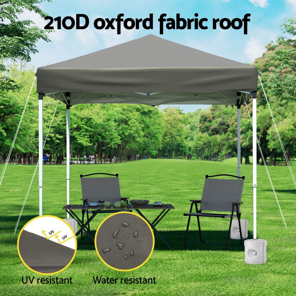 Instahut Gazebo 2x2m Outdoor Patio Garden Marquee Shade w/ Base Pods Grey