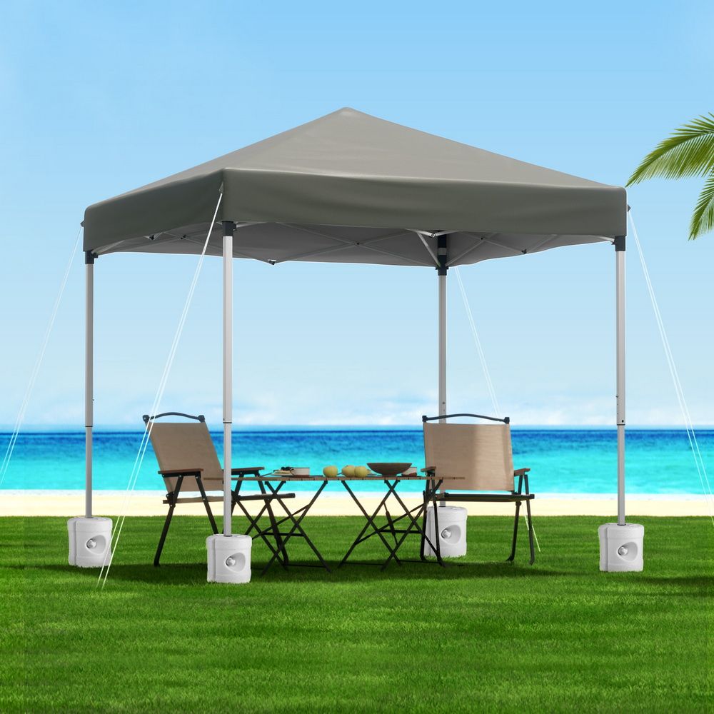 Instahut Gazebo 2x2m Outdoor Patio Garden Marquee Shade w/ Base Pods Grey