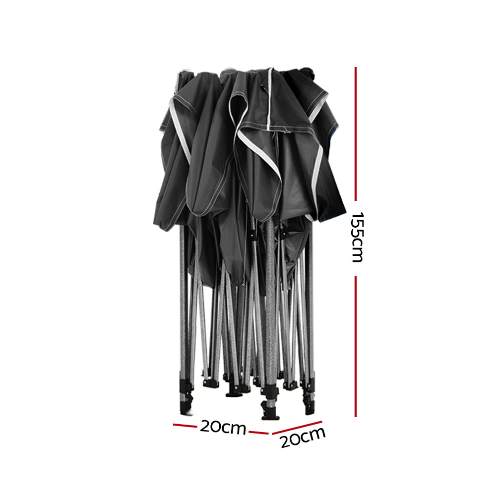 Gazebo Pop-Up Marquee 3x3 Outdoor Wedding Base Pod Kit - Black