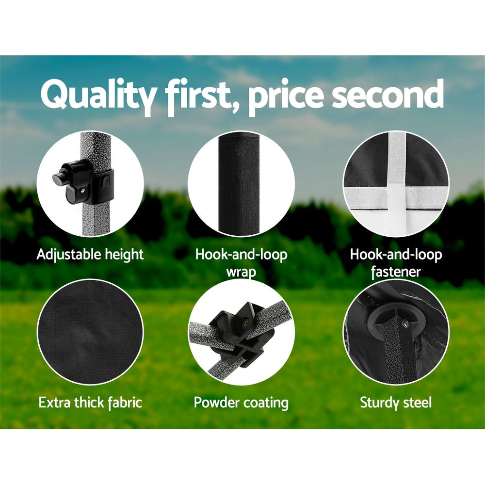 Gazebo Pop-Up Marquee 3x3 Outdoor Wedding Base Pod Kit - Black